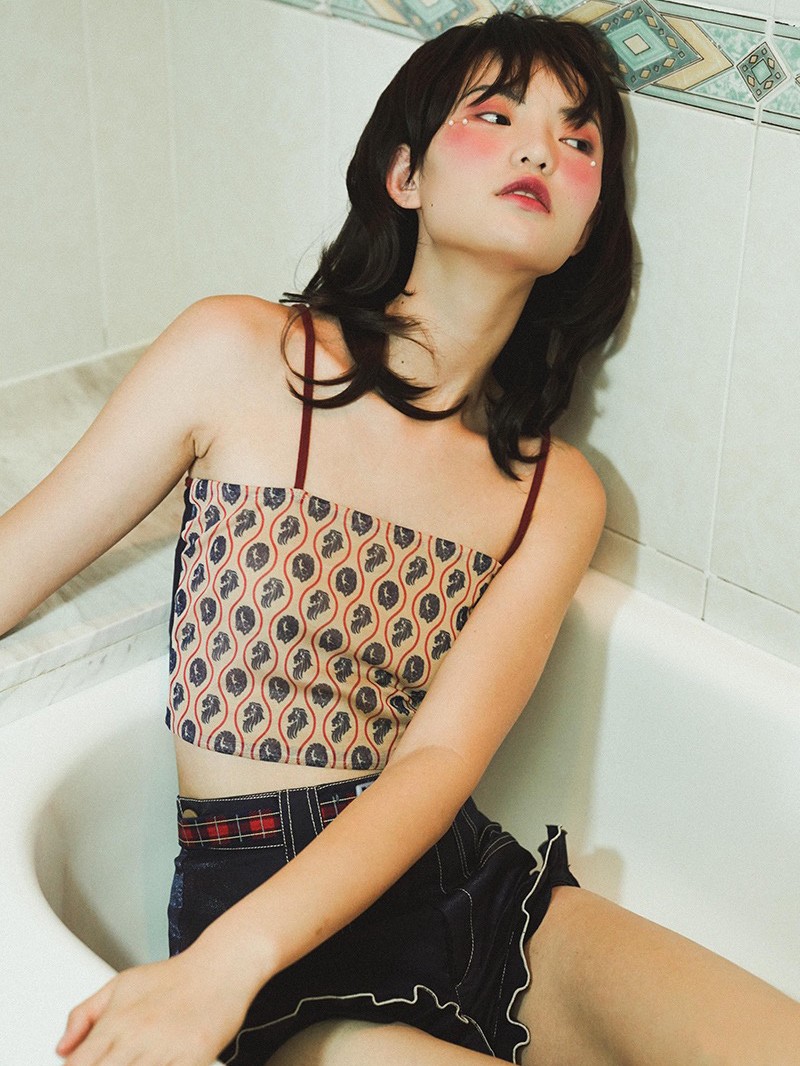 Striped Patchwork Spaghetti Strap Camisole Top