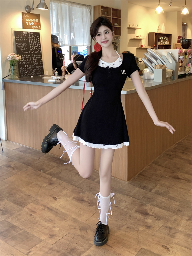1713904480018_146291.jpg Summer Preppy JK Halter Short Dress with Cinched Waist and Slimming Fit