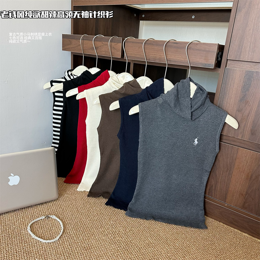 Slimming High Neck Sleeveless Knit Top Minimal Commuter Style