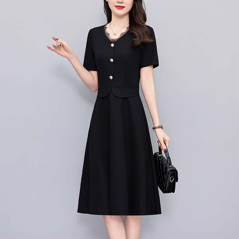 1773295813833_hPgSeA.jpg Black A-Line Midi Dress Short Sleeve Plus Size Summer 2026