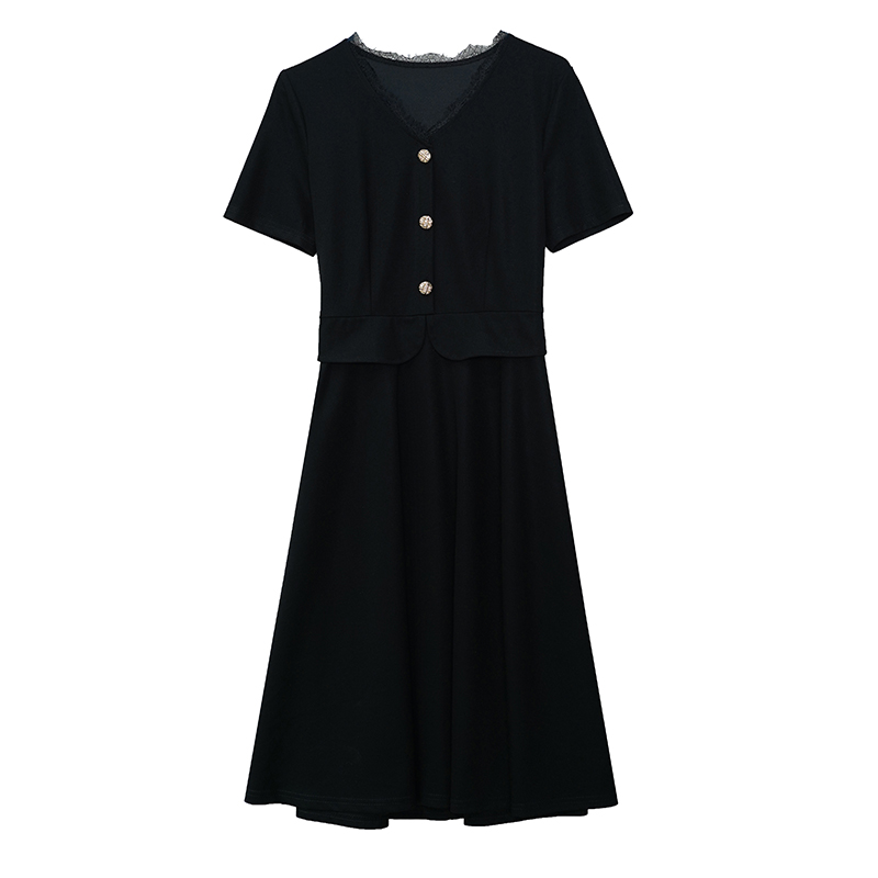 1773295818891_5FNX11.jpg Black A-Line Midi Dress Short Sleeve Plus Size Summer 2026