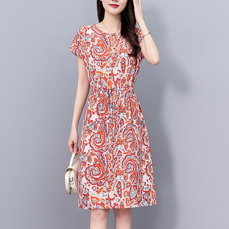 1773325353654_17fXbg.jpg Plus Size Floral Print Short Sleeve A-Line Dress Summer Casual Round Neck Pullover