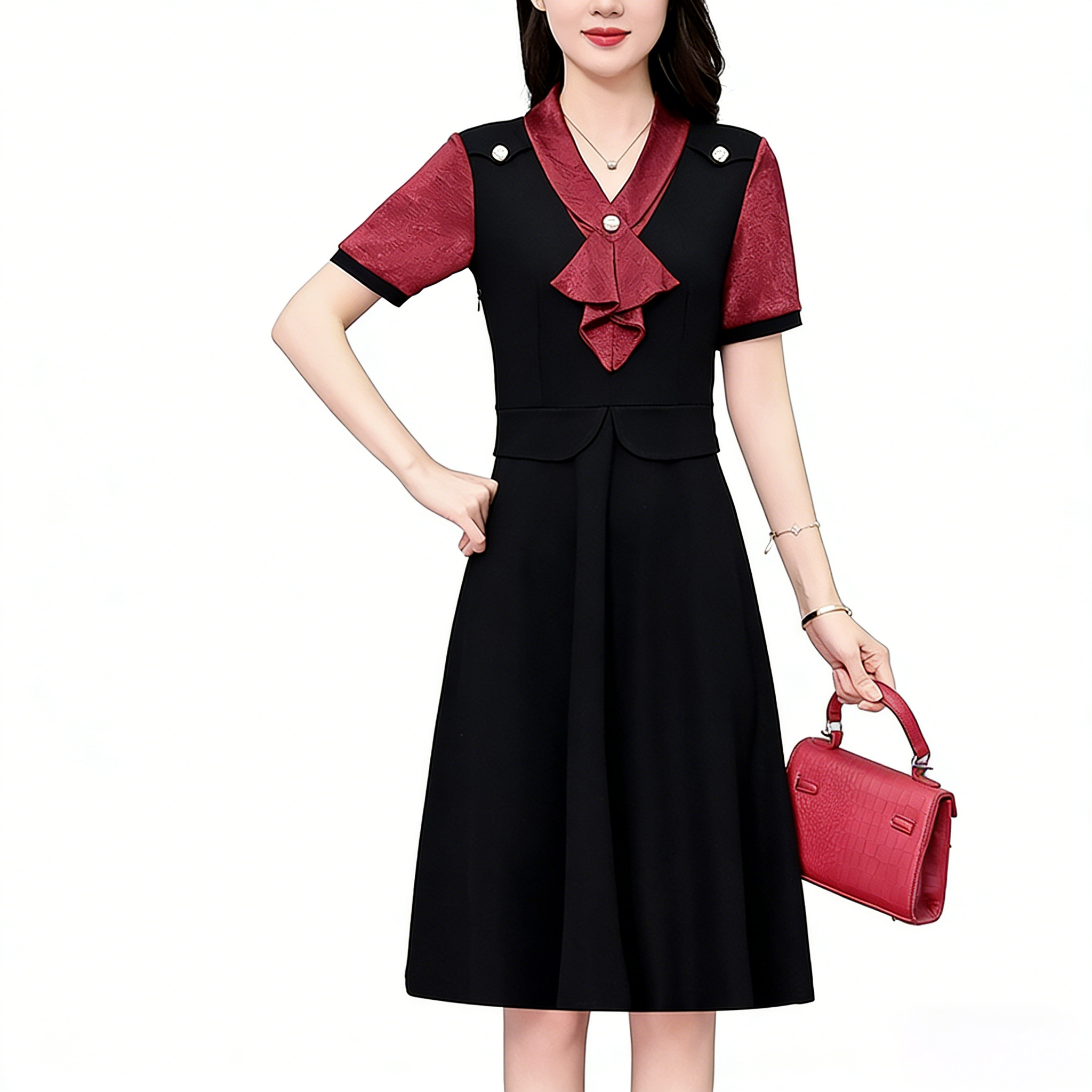 1773370790806_5uucVI.png Plus Size Women's Short Sleeve A-Line Dress Summer 2026