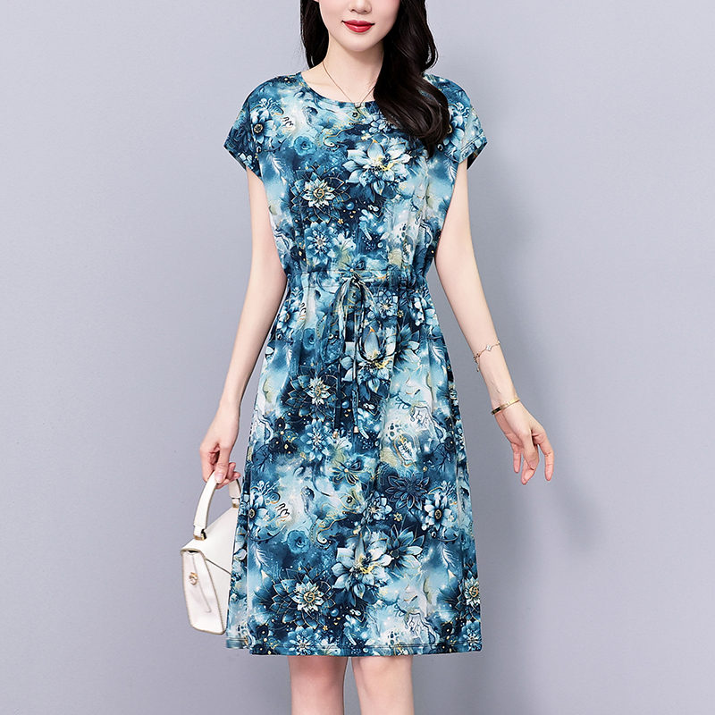 Plus Size Women's Printed Short Sleeve A-Line Dress Summer 2026