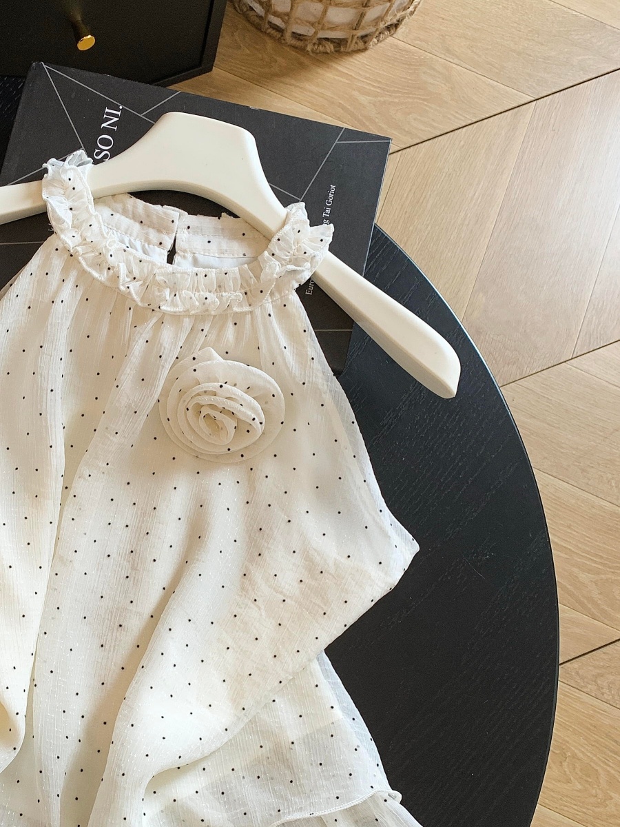 1782308374095_e6BIIW.jpg French Sweet 3D Floral Polka Dot Halter Top Women Summer Vacation Loose Fit