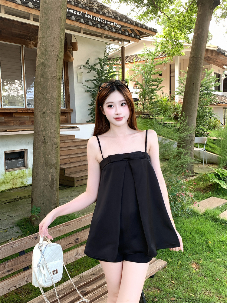 1782311648737_s53UKC.jpg Women's Bow Strap Cami Top Two-Piece Set Loose Fit Summer 2026