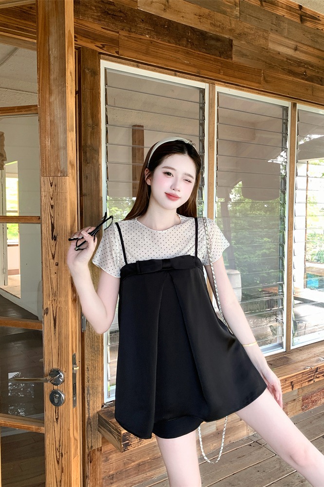 1782311675343_9j9NZh.jpg Women's Bow Strap Cami Top Two-Piece Set Loose Fit Summer 2026