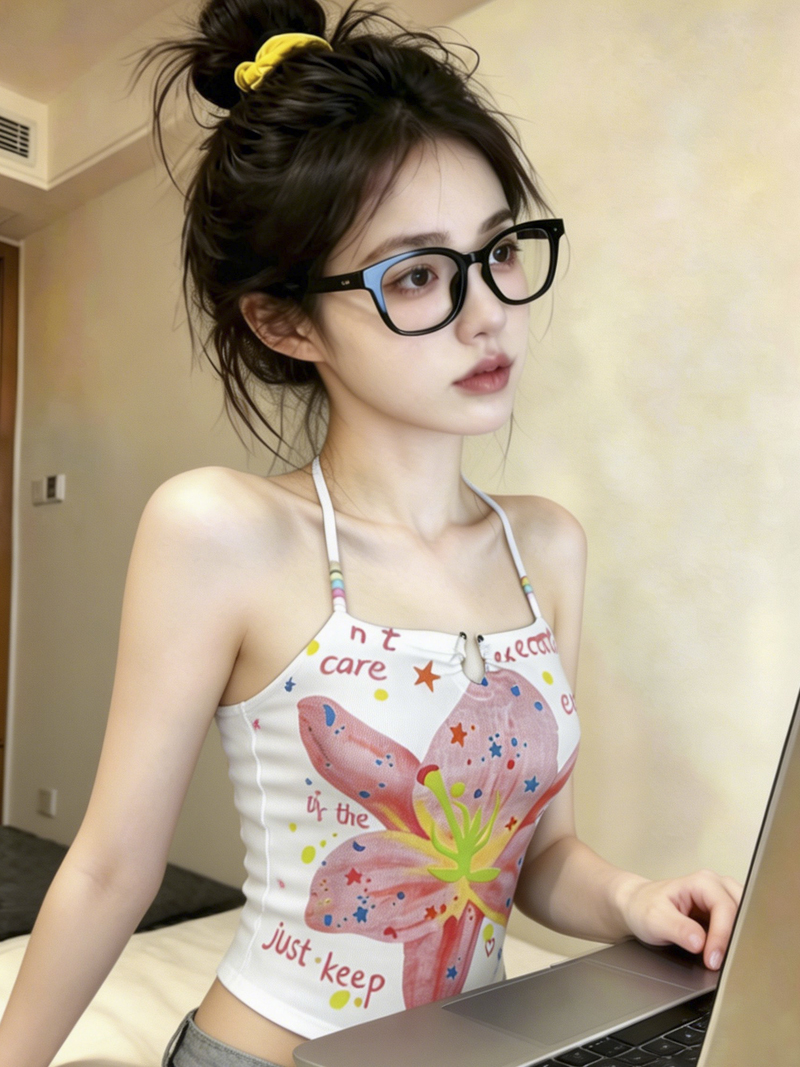 1782562628917_NX9M4Q.jpg Sweet and Sexy Floral Print Beaded Halter Cami with Straps and Built-in Bra Pads