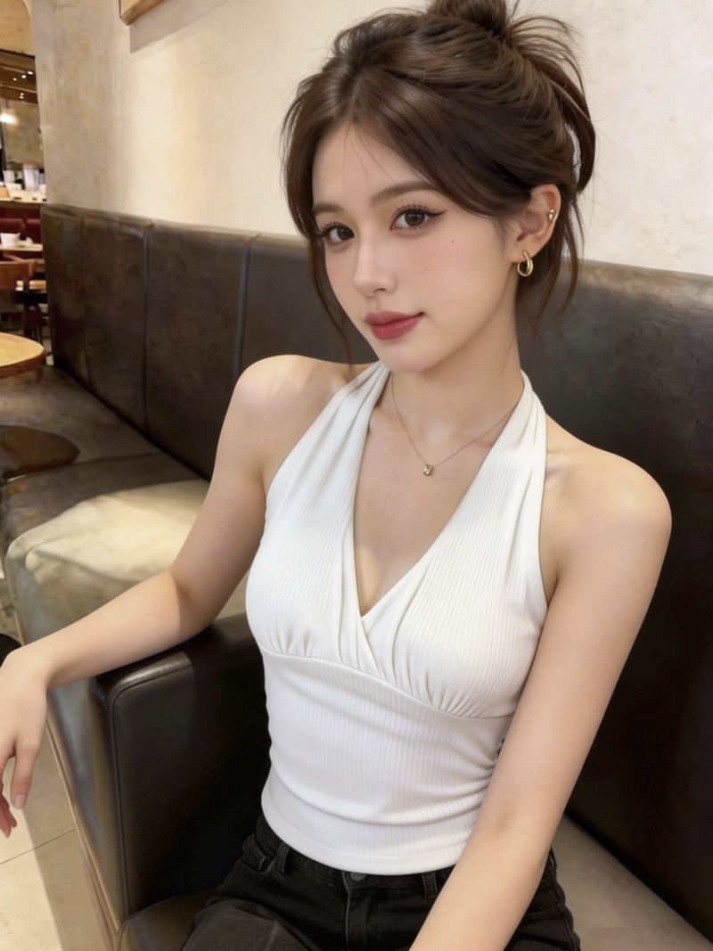 Women's Halter Neck Open Back Cami Top with Built-in Bra Pads 2026 Summer Slim Sleeveless - Style c56166
